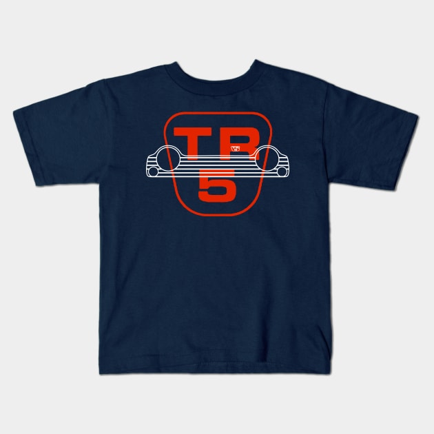 Triumph TR5 classic 1960s British car grille and emblem Kids T-Shirt by soitwouldseem